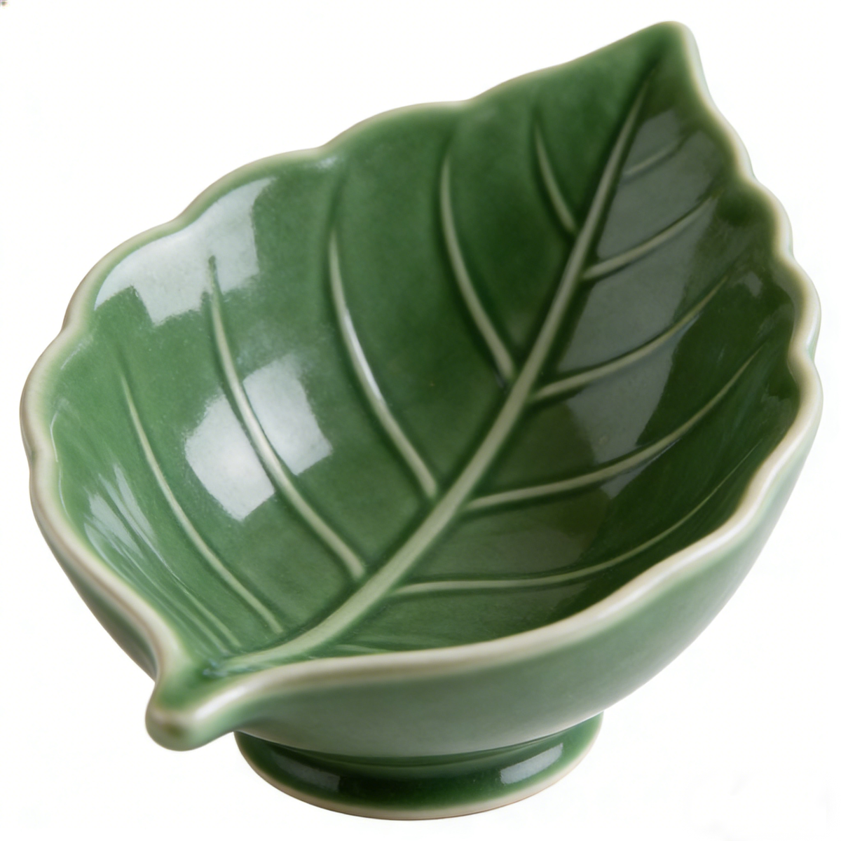 Green Leaf Ceramic Bowl
