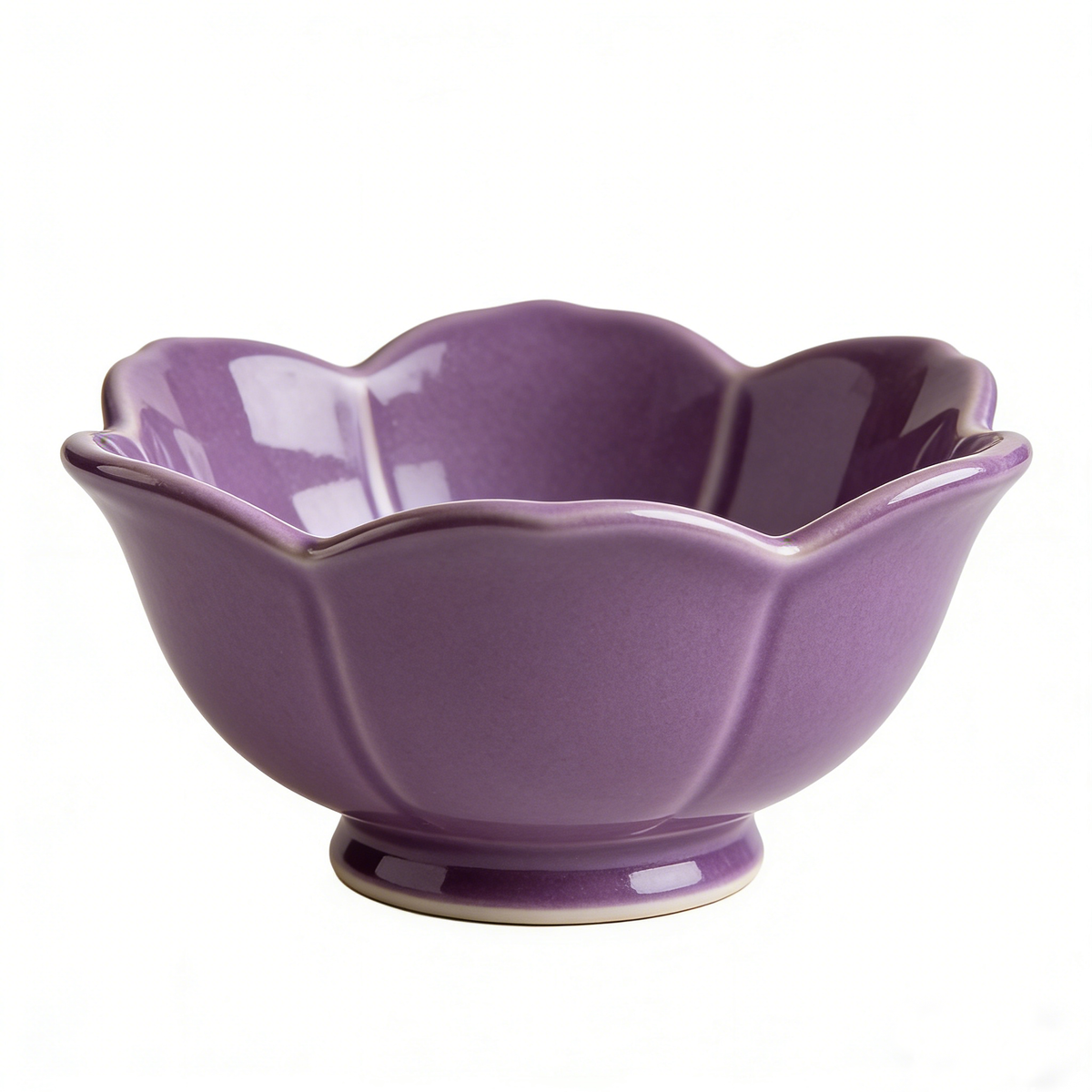Lotus Petal Purple Glaze Bowl