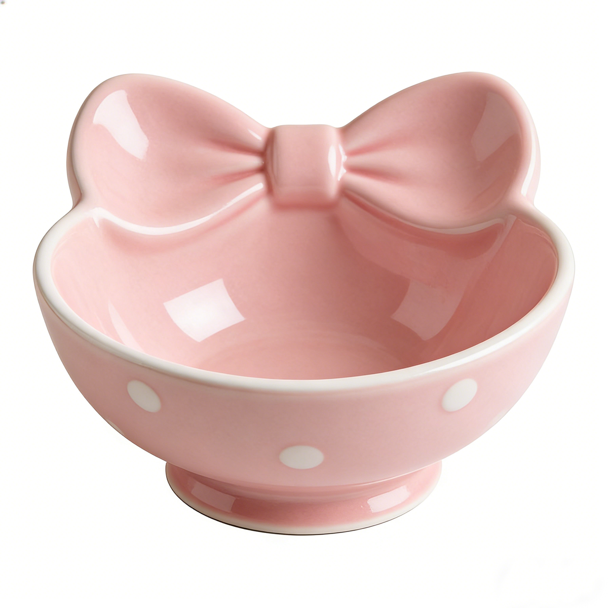 Pink Bowknot Polka Dot Bowl