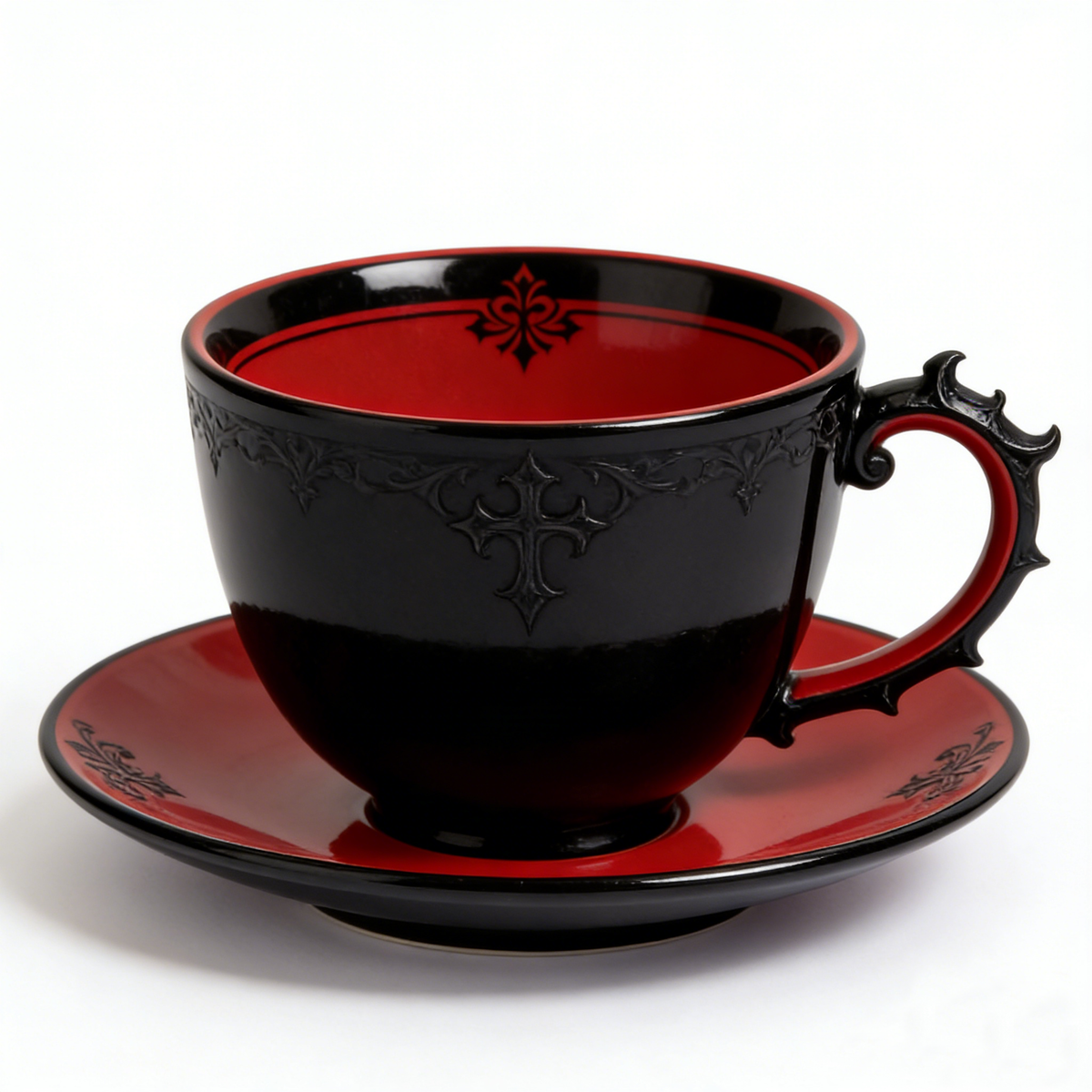 Black & Red Gothic Cross Cup
