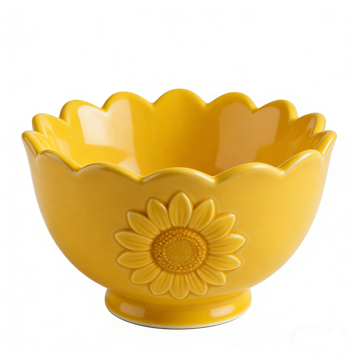 Yellow Sunflower Shaped Ceramic Bowl