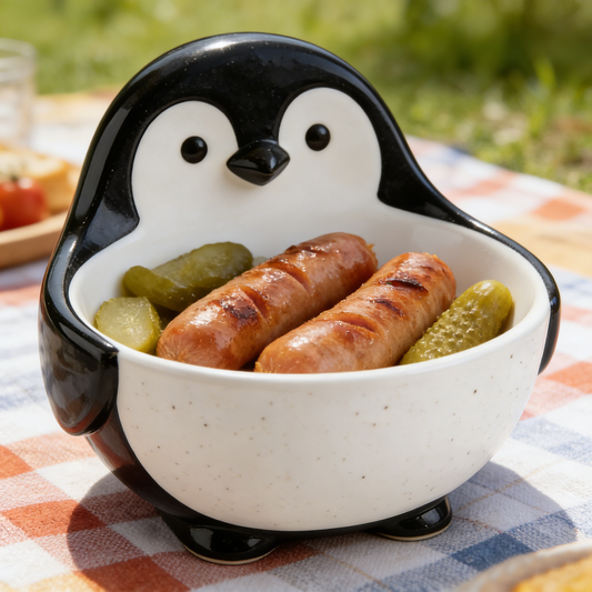 Cute Penguin Shaped Ceramic Bowl