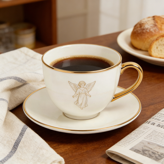 Golden Angel Ceramic Cup