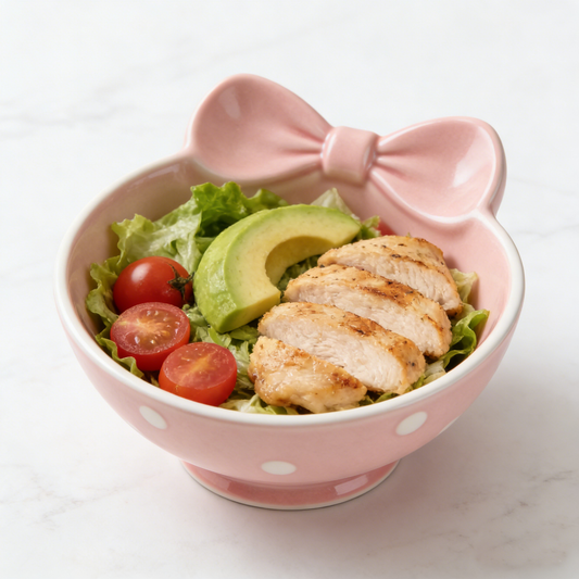 Pink Bowknot Polka Dot Bowl
