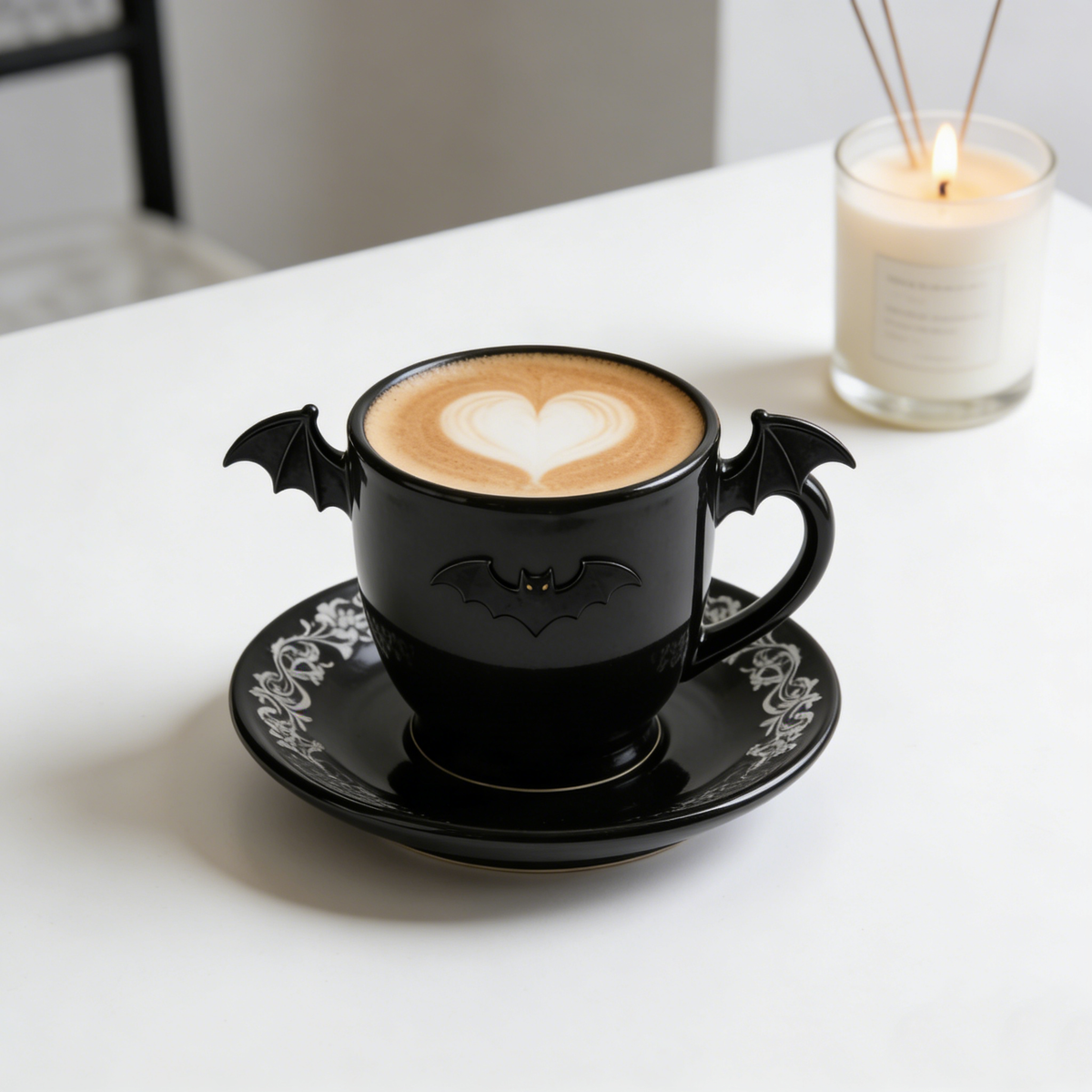 Black Bat Wing 3D Handle Cup