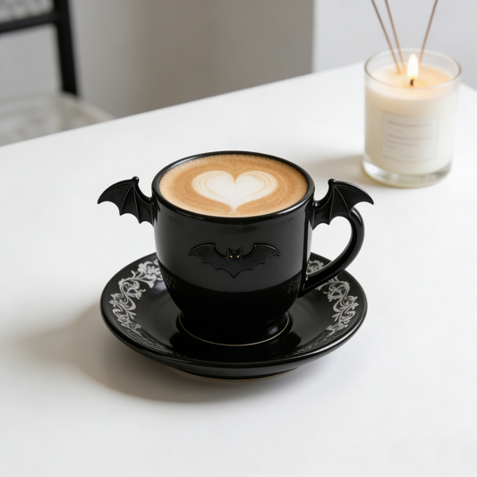 Black Bat Wing 3D Handle Cup