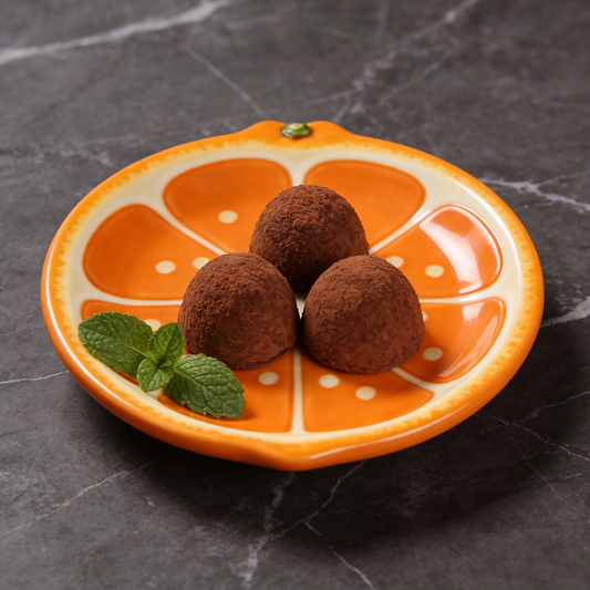 Orange Slice Shaped Polka Dot Ceramic Plate