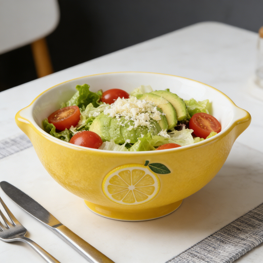 Yellow Lemon Shaped Ceramic Bowl
