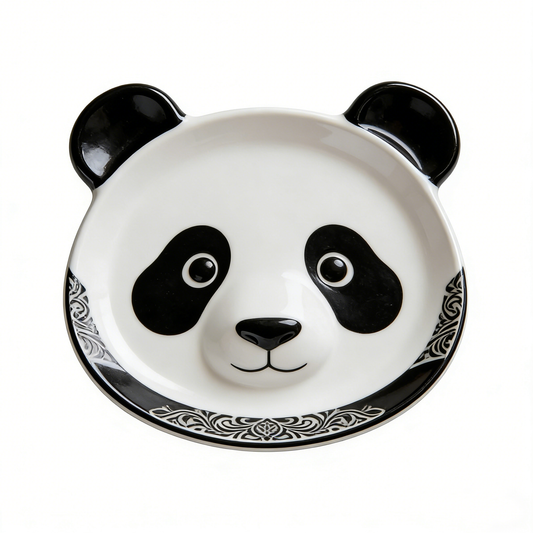 Cute Panda Face Shaped Ceramic Plate